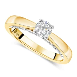Northern Star 0.45ct Diamond 18ct Yellow Gold Four Claw Solitaire Ring