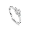 Northern Star 0.55ct Diamond Three Stones Oval Centre & Round Sides Platinum Ring