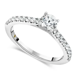 Northern Star 0.80ct Diamond Shoulders 18ct White Gold Ring