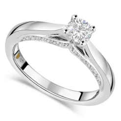 Northern Star 0.55ct Diamond 18ct White Gold Four Claw Solitaire Ring