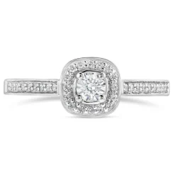 Northern Star 0.30ct Diamond Halo 18ct White Gold Ring