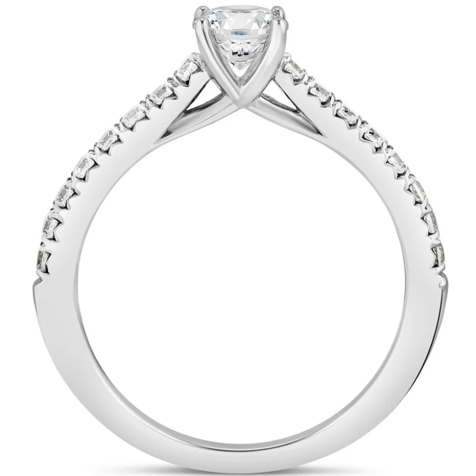 Northern Star 0.80ct Diamond Shoulders 18ct White Gold Ring