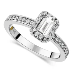 Northern Star 0.76ct Emerald Diamond 18ct White Gold Ring