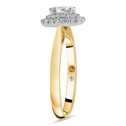 Northern Star 0.50ct Oval Diamond Double Halo 18ct Yellow Gold Ring