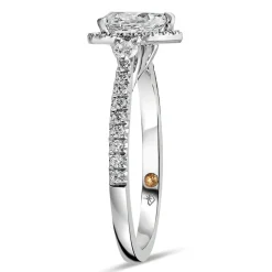 Northern Star 0.85ct Pear Halo Diamond Shoulders 18ct White Gold Ring