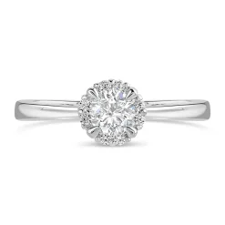 Northern Star 0.44ct Round Diamond Brilliant Halo 18ct White Gold Ring