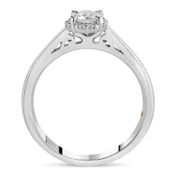 Northern Star 0.44ct Round Diamond Brilliant Halo 18ct White Gold Ring
