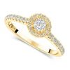 Northern Star 0.45ct Round Solitaire Diamond Halo Diamond Shoulders 18ct Yellow Gold