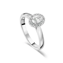 Northern Star 18ct White Gold 0.60ct Diamond Halo Cluster Ring