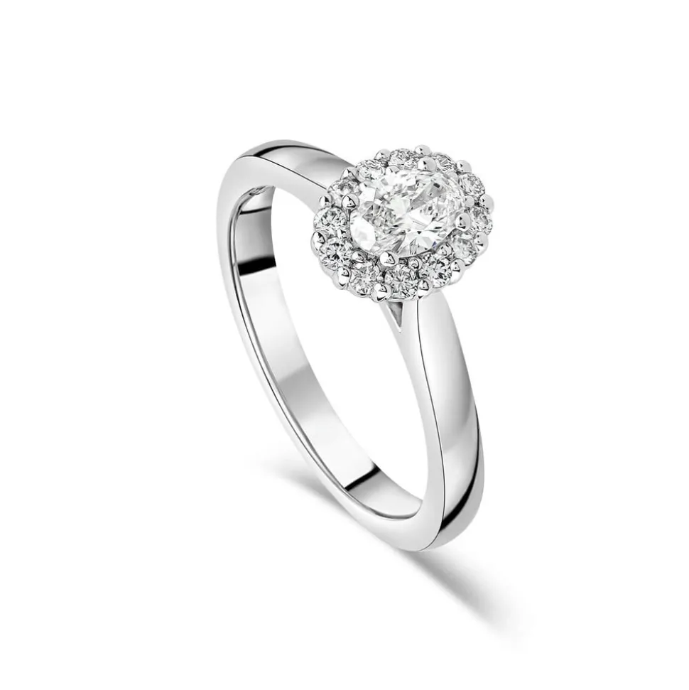 Northern Star 18ct White Gold 0.60ct Diamond Halo Cluster Ring