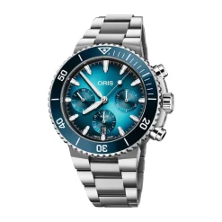 Oris Aquis Chronograph 43.5mm Blue Dial Stainless Steel Bracelet Watch
