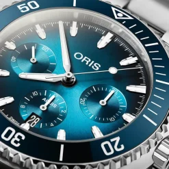 Oris Aquis Chronograph 43.5mm Blue Dial Stainless Steel Bracelet Watch