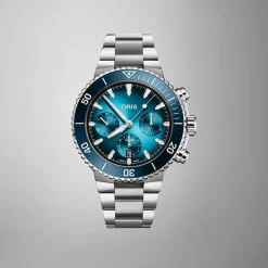 Oris Aquis Chronograph 43.5mm Blue Dial Stainless Steel Bracelet Watch