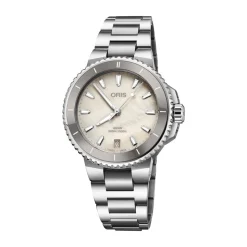 Oris Aquis Date 36.5mm White MOP Dial Stainless Steel Bracelet Watch