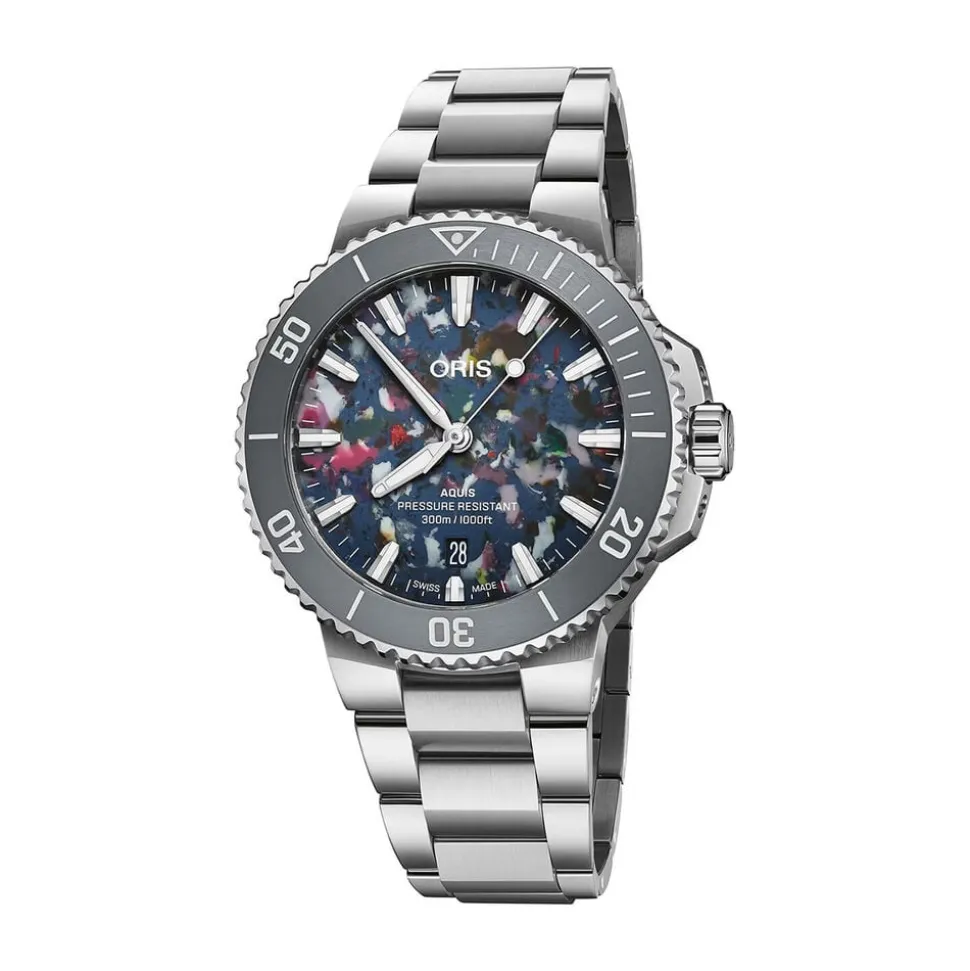 Oris Aquis Date Upcycle 41.5mm Multi Colour Dial Stainless Steel Bracelet Watch