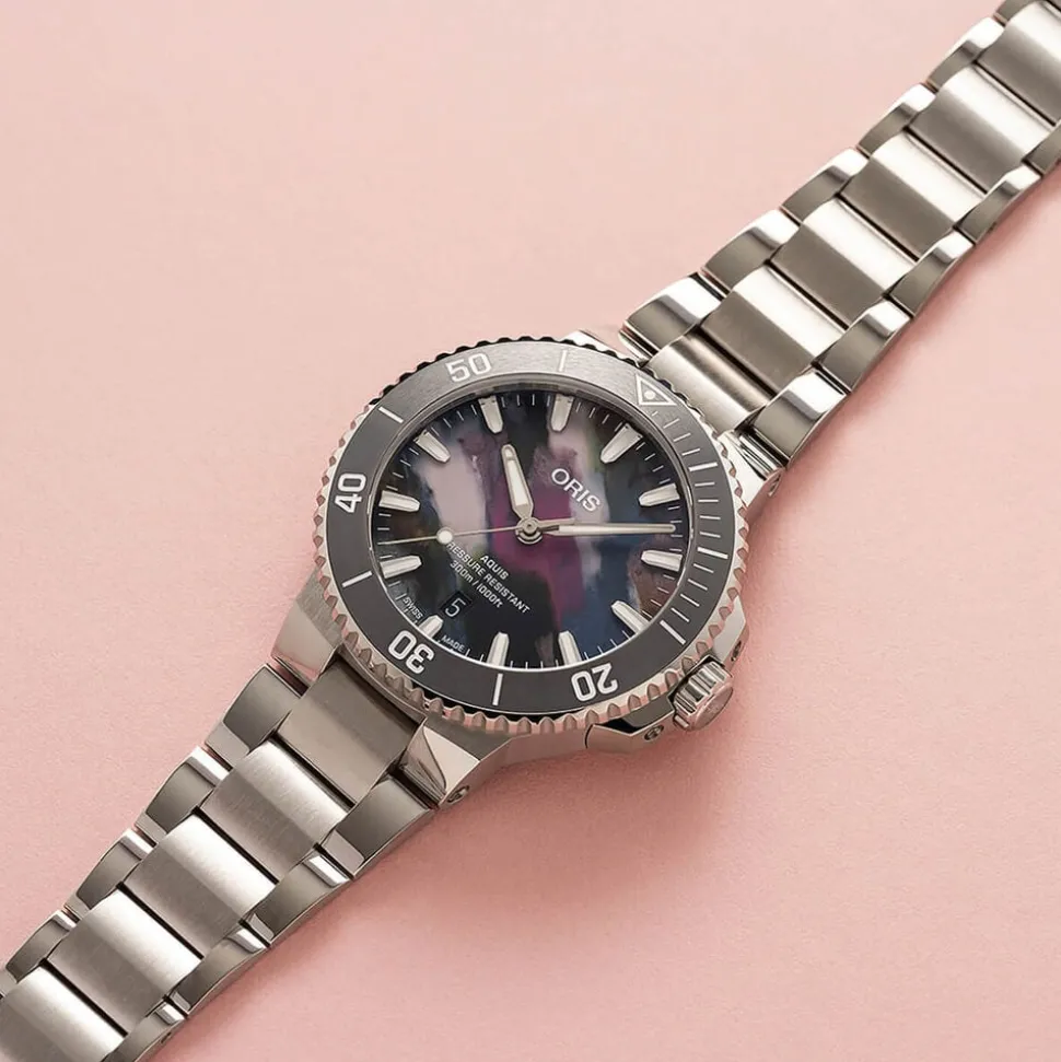 Oris Aquis Date Upcycle 41.5mm Multi Colour Dial Stainless Steel Bracelet Watch