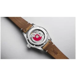 Oris Big Crown 38mm Green Dial Steel Case Tan Strap Watch