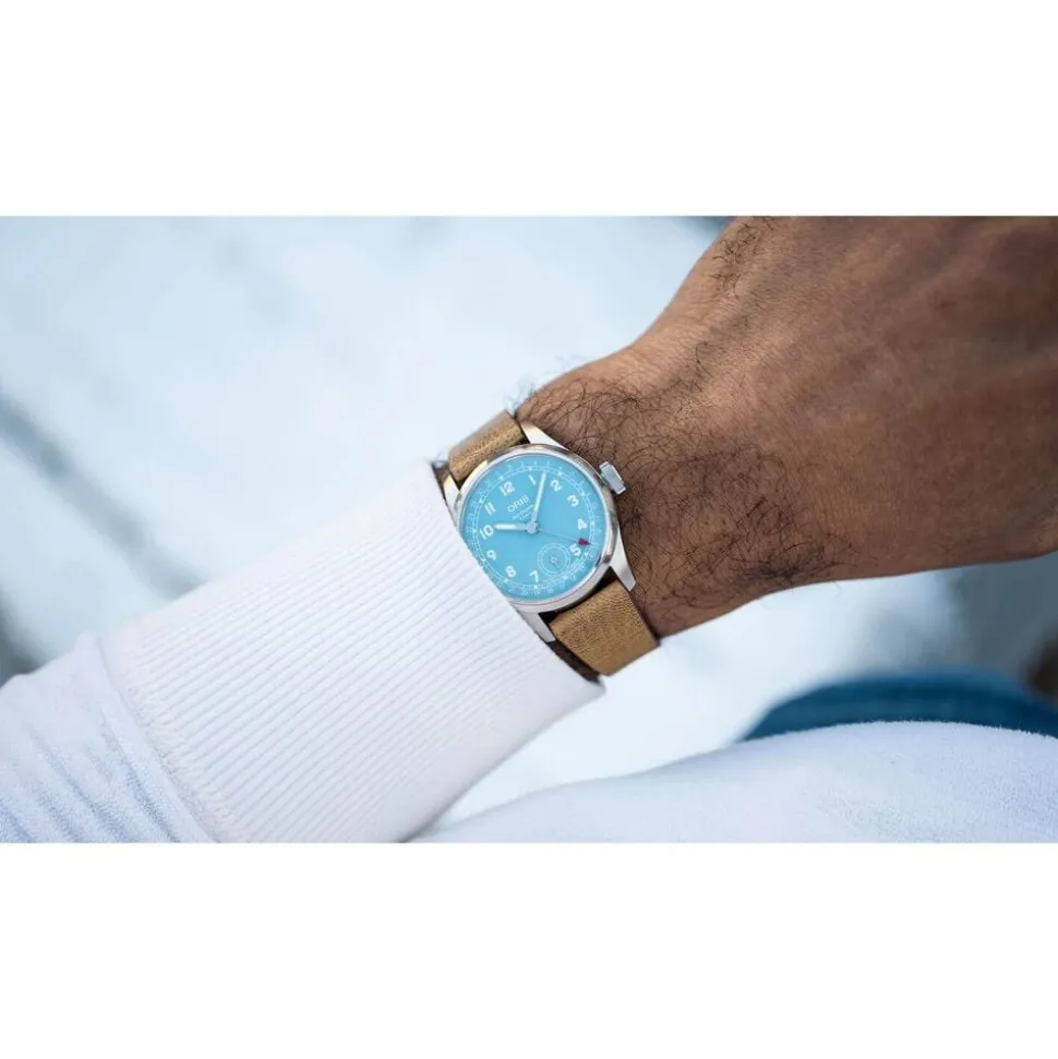 ORIS Big Crown Pointer 38mm Blue Dial Brown Strap Watch
