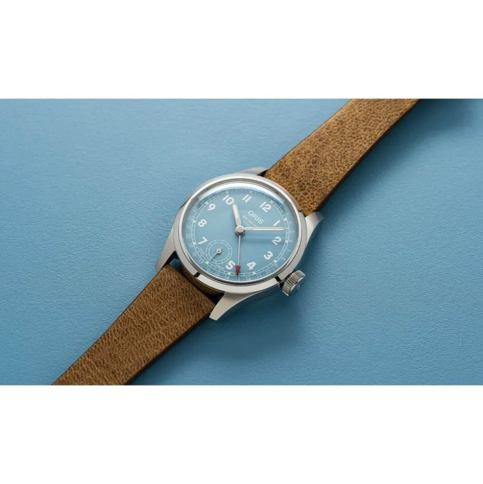ORIS Big Crown Pointer 38mm Blue Dial Brown Strap Watch