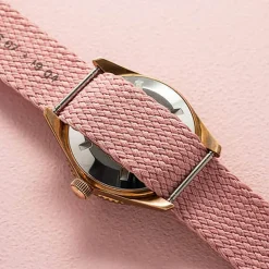 Oris Divers Sixty-Five 38mm Pink Dial Perlon Strap Watch
