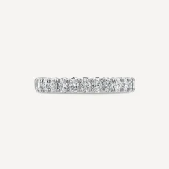 Platinum 0.90ct 3/4 Oval Diamond Anniversary Band Ring