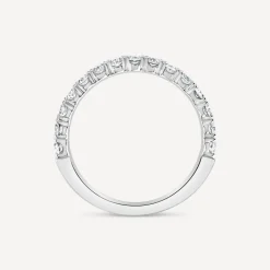 Platinum 0.90ct 3/4 Oval Diamond Anniversary Band Ring