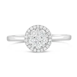Platinum 0.35ct Diamond Halo Cluster Ring