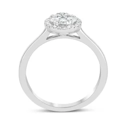 Platinum 0.35ct Diamond Halo Cluster Ring