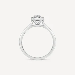 Platinum 0.40ct Oval Halo Classic Diamond Engagement Ring