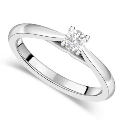 Platinum 0.25ct Round Diamond Orchid Setting Ring