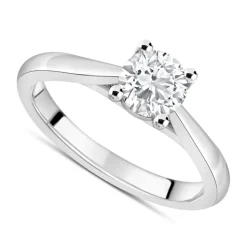 Platinum 1.00ct Round Diamond Orchid Setting Ring