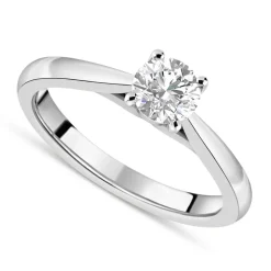 Platinum 0.70ct Round Diamond Orchid Setting Ring