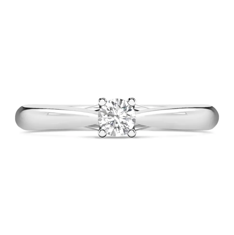 Platinum 0.25ct Round Diamond Orchid Setting Ring