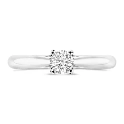 Platinum 0.40ct Round Diamond Orchid Setting Ring