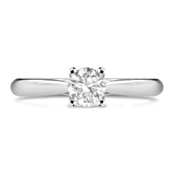 Platinum 0.70ct Round Diamond Orchid Setting Ring