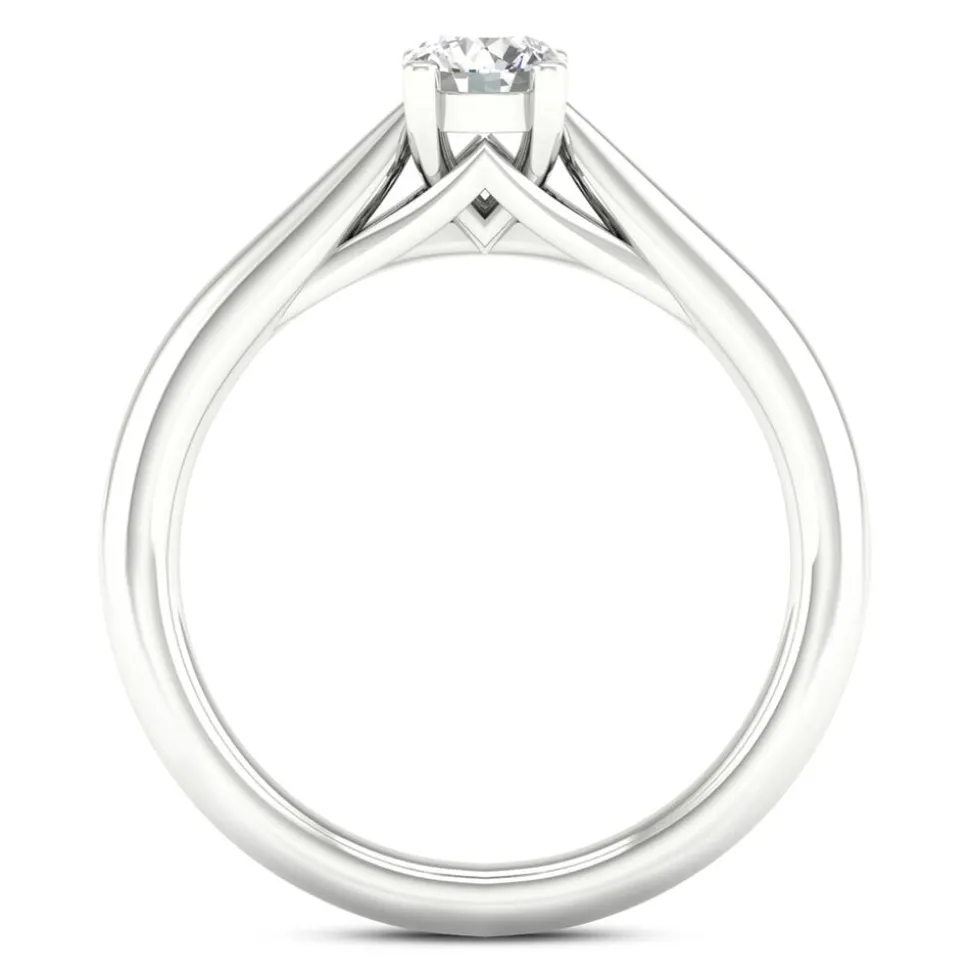 Platinum 0.40ct Round Diamond Orchid Setting Ring