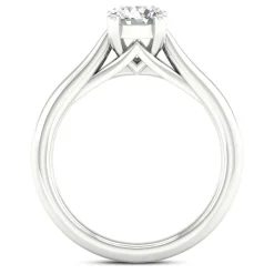 Platinum 1.00ct Round Diamond Orchid Setting Ring