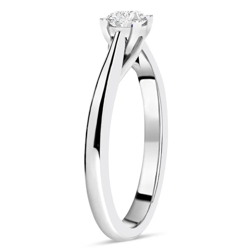Platinum 0.40ct Round Diamond Orchid Setting Ring