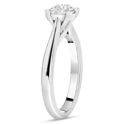 Platinum 1.00ct Round Diamond Orchid Setting Ring