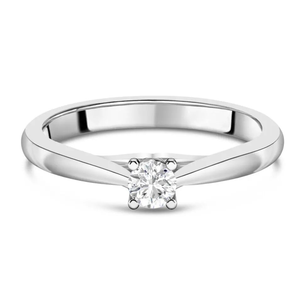Platinum 0.25ct Round Diamond Orchid Setting Ring