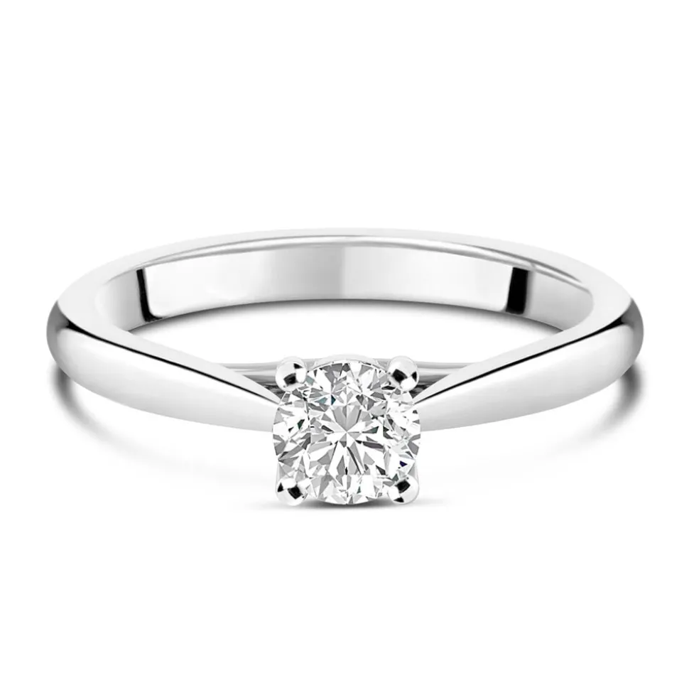 Platinum 0.40ct Round Diamond Orchid Setting Ring