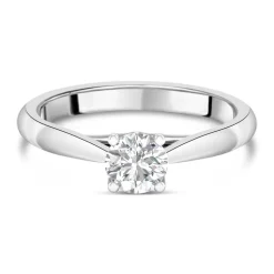 Platinum 0.70ct Round Diamond Orchid Setting Ring