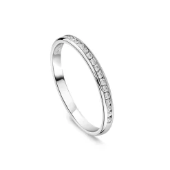 Platinum 2mm Channel Set 0.10ct Diamond Ladies' Wedding Ring