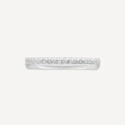Platinum 3mm 0.20ct Diamond Offset Wedding Ring
