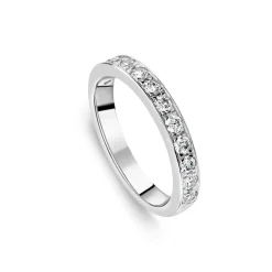 Platinum 3mm 0.50ct Diamond Pave Wedding Ring