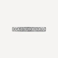 Platinum 2.5mm 0.30ct Diamond Pave Set Wedding Ring