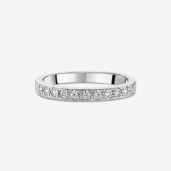 Platinum 2.5mm 0.30ct Diamond Pave Set Wedding Ring