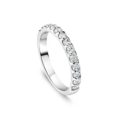 Platinum 2.5mm 0.45ct Diamond Triangle Claw Wedding Ring