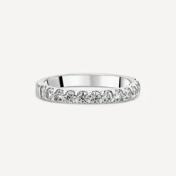 Platinum 2.5mm 0.45ct Diamond Triangle Claw Wedding Ring