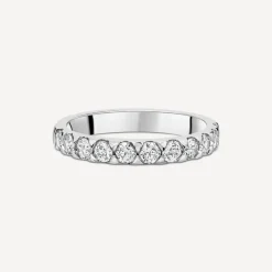 Platinum 3mm 0.70ct Diamond Triangle Claw Wedding Ring